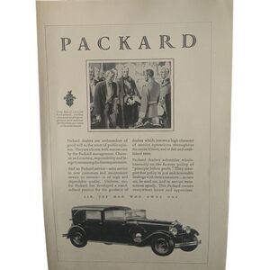 Vintage 1929 Packard Principle Before Profit Ad Advertisement